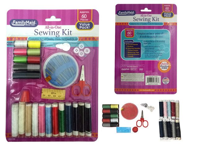 96 Pieces of 60-Piece Sewing Kit