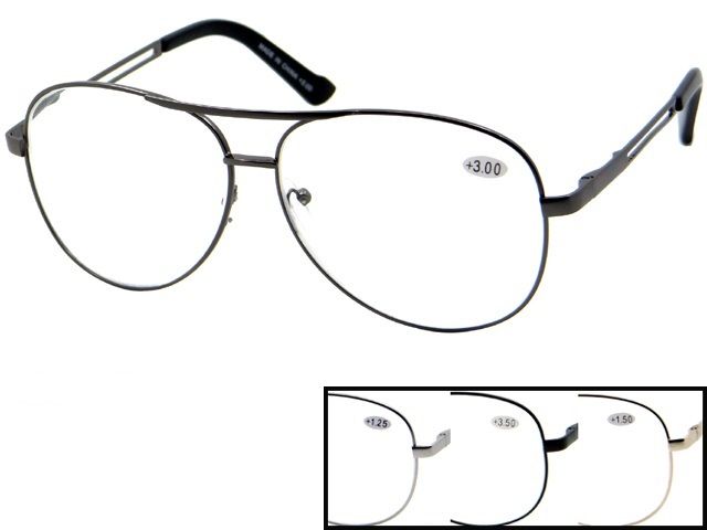 48 Wholesale Large Metal Reading Glasses Assorted