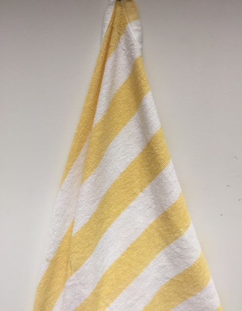 12 Pieces of Economy Stripe Yellow 30x70 Cabana Beach Towel