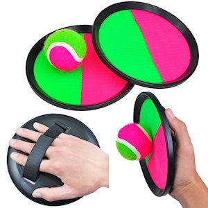  VELCRO CATCH AND THROW BALL GAME 2PC - 1 BALL SHIPPED FROM UK 