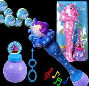 6 Wholesale 2-IN-1 Flashing Dolphine Bubble Shooters