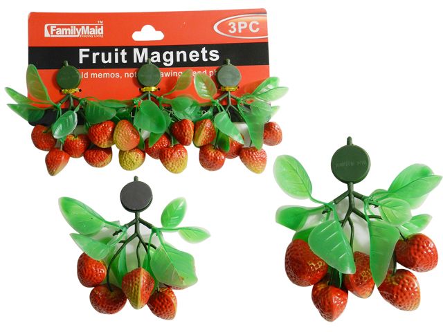 144 Pieces of Fruit Magnets 3 Piece Strawberry Packing