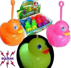 96 Wholesale 3" Flashing Duck Puffer YO-Yo Balls W/squeakers