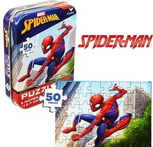 144 Wholesale Spiderman Mini Jigsaw Puzzle Tins