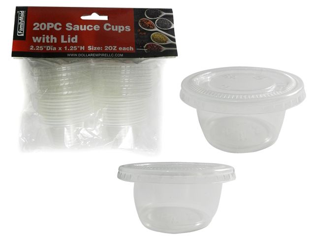 72 Wholesale 20 Piece Sauce Cup Containers With Lids - at 
