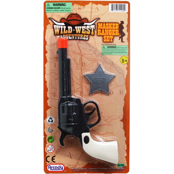 72 Pieces 7" Clicking Toy Cowboy Gun Play Set On Blister Card Toy