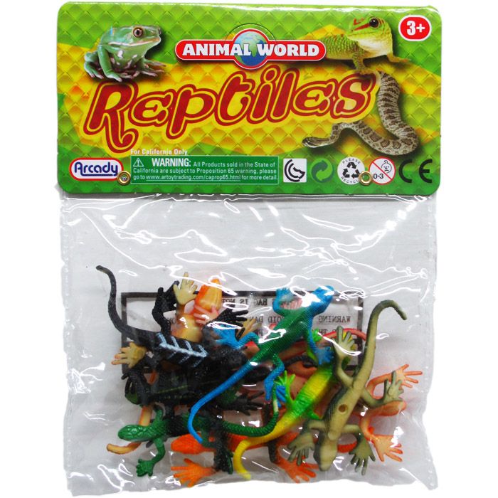 108 Pieces of Plastic Lizards In Pvc Bag With Header