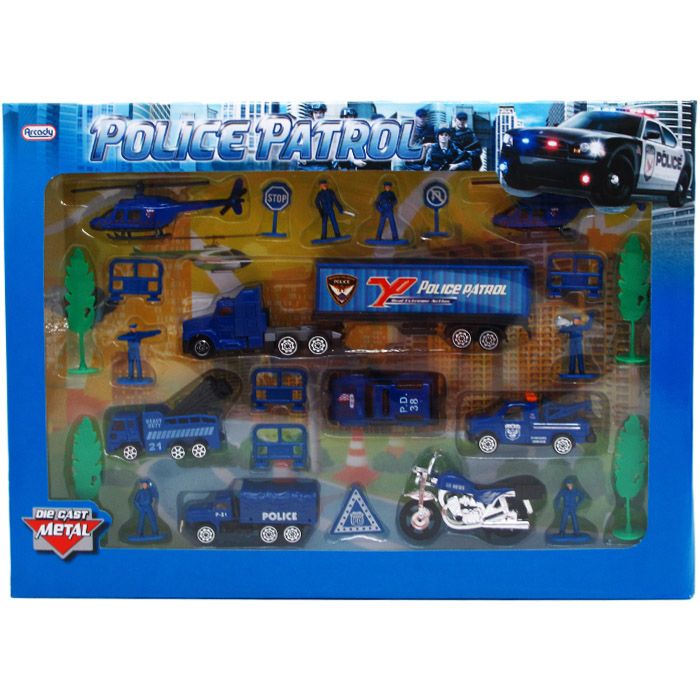 12 Wholesale Diecast Police Play Set In Window Box