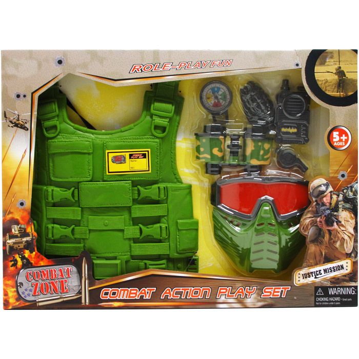12 Pieces of 6pc Military Play Set W/ 12" Toy Vest