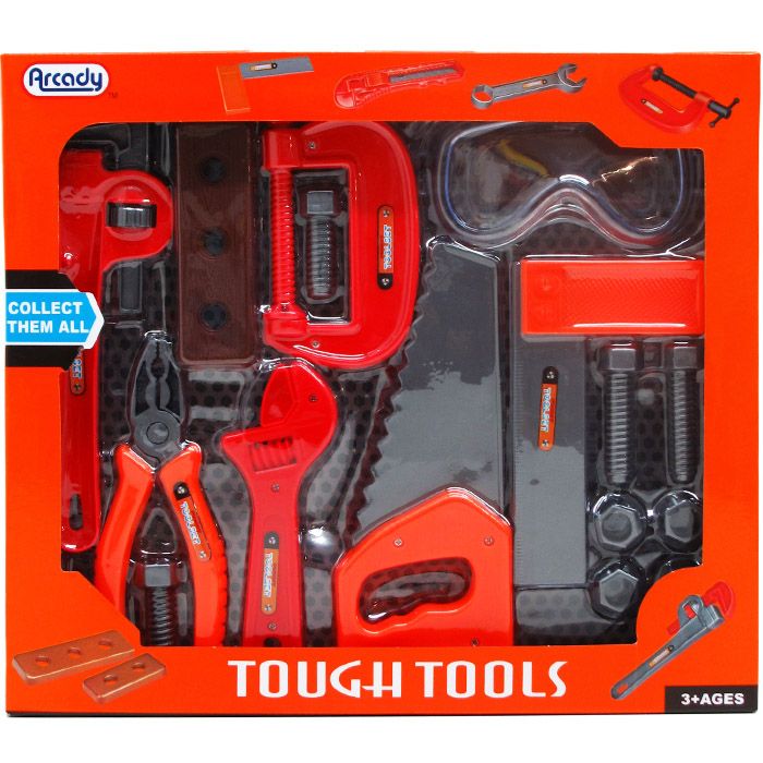 12 Wholesale 14pc Tough Tools Play Set In Window Box
