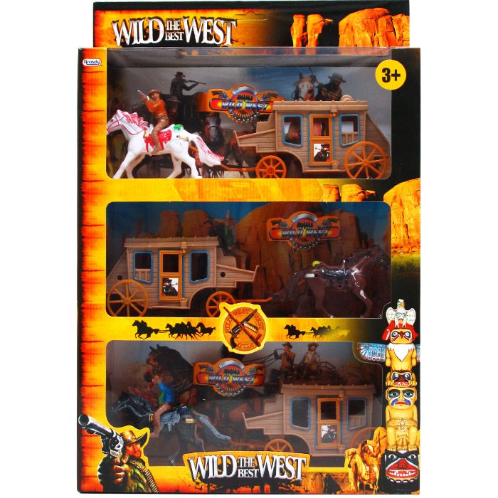 12 Wholesale 9pc Wild The Best West Play Set In Pegable Window Box