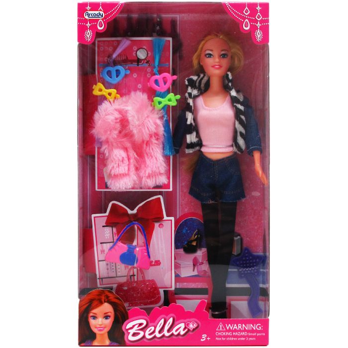 12 Wholesale 11.5" Bendable Bella Doll W/ Accss In Window Box