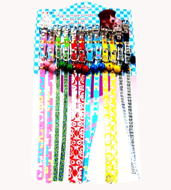 120 Pairs of Collars With/ Bell Color Assorted