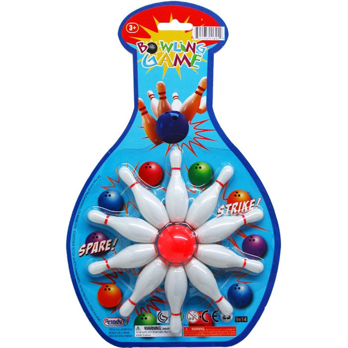 96 Pieces Bowling Play Set On Blister Card - Sports Toys