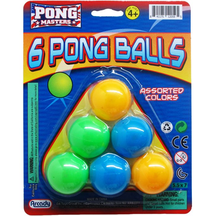 72 Pieces of 6 Piece Ping Pong Ball Play Set On Blister Card