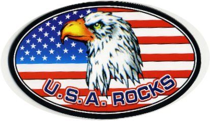 72 Pieces of 5" Wide Magnet, Usa Rocks/ Eagle,