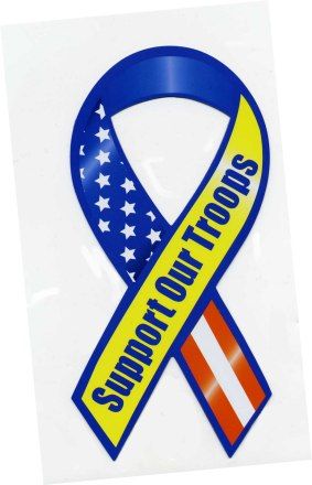 60 Pieces of 3.5" X 8" Ribbon Magnet, "support Our Troops