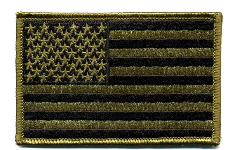 48 Pieces of Embroidered Iron On Patch, U.s. Flag - Subdued, Approxiamtely 3.5" Wide