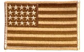 36 Pieces of **as Is*** Brown Camo Us Flag With ***20 Stars Only