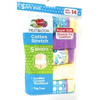 20 Pieces of Fruit Of The Loom Girl's Cotton Stretch Briefs 6 Pack
