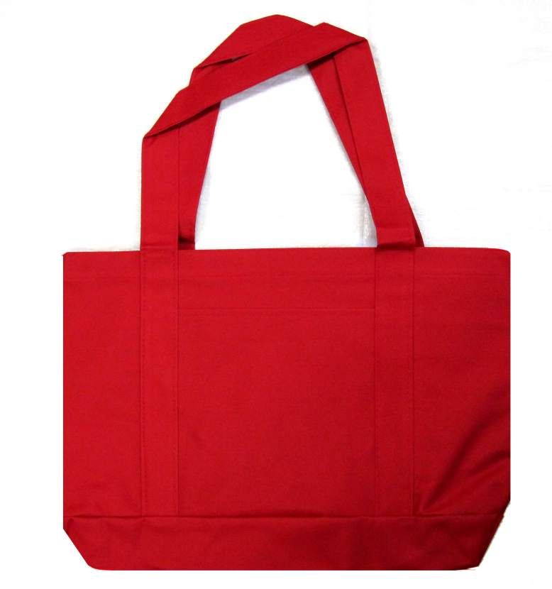 24 Wholesale Blank Tote Bag In Red - at 