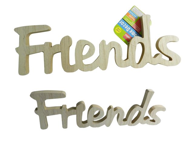 96 Pieces of Wooden Word Decor, "friends"