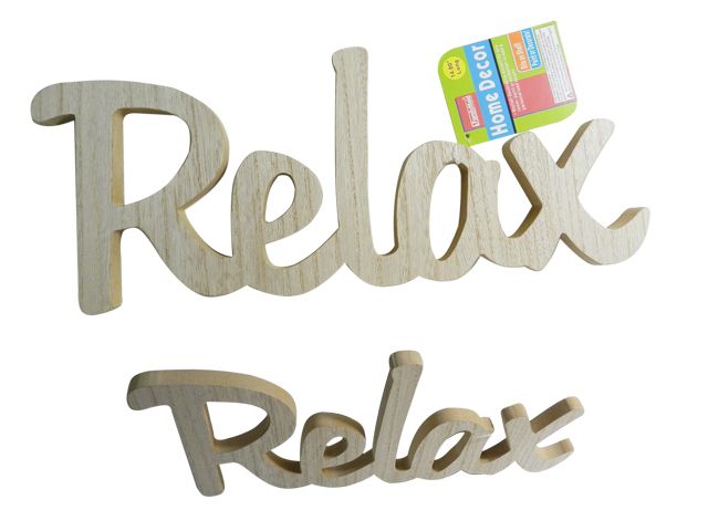96 Pieces of Wooden Word Decor, "relax"