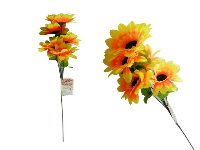 144 Pieces of 5 Head Sunflower Bouquet Size: 23.6" L