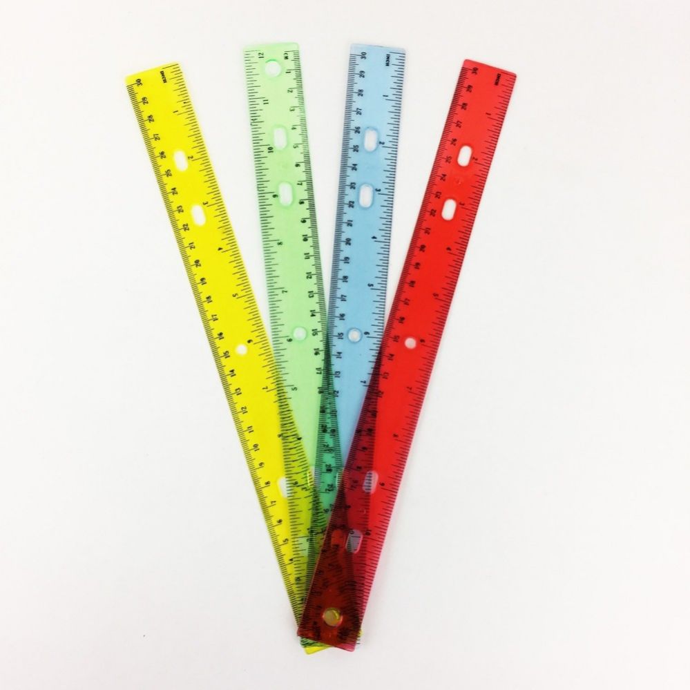 240 Wholesale 12 Inch Translucent Rulers In 4 Assorted Colors