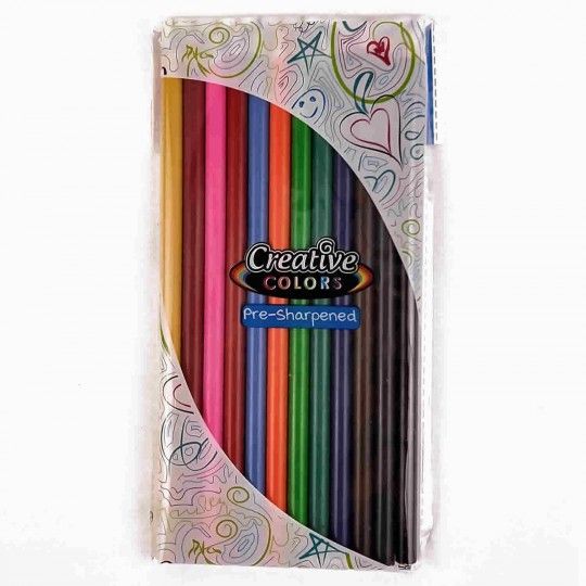 96 Wholesale 12 Piece Assorted Colors Coloring Pencilss