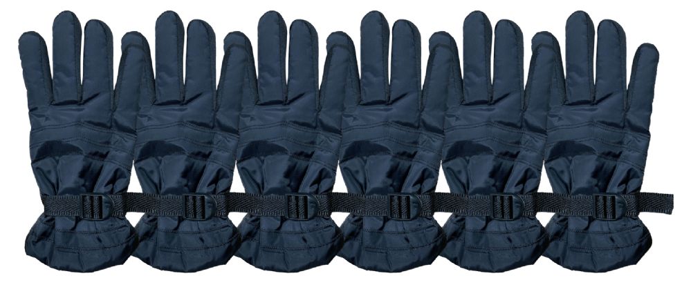 6 Pairs of Yacht & Smith Men's Winter Warm Ski Gloves, Fleece Lined With Black Gripper