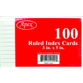 72 Pieces of 3" X 5" Ruled Index Cards - 100 Count