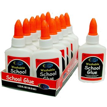 72 Wholesale Washable School Glue, 1.25 Oz. - at 