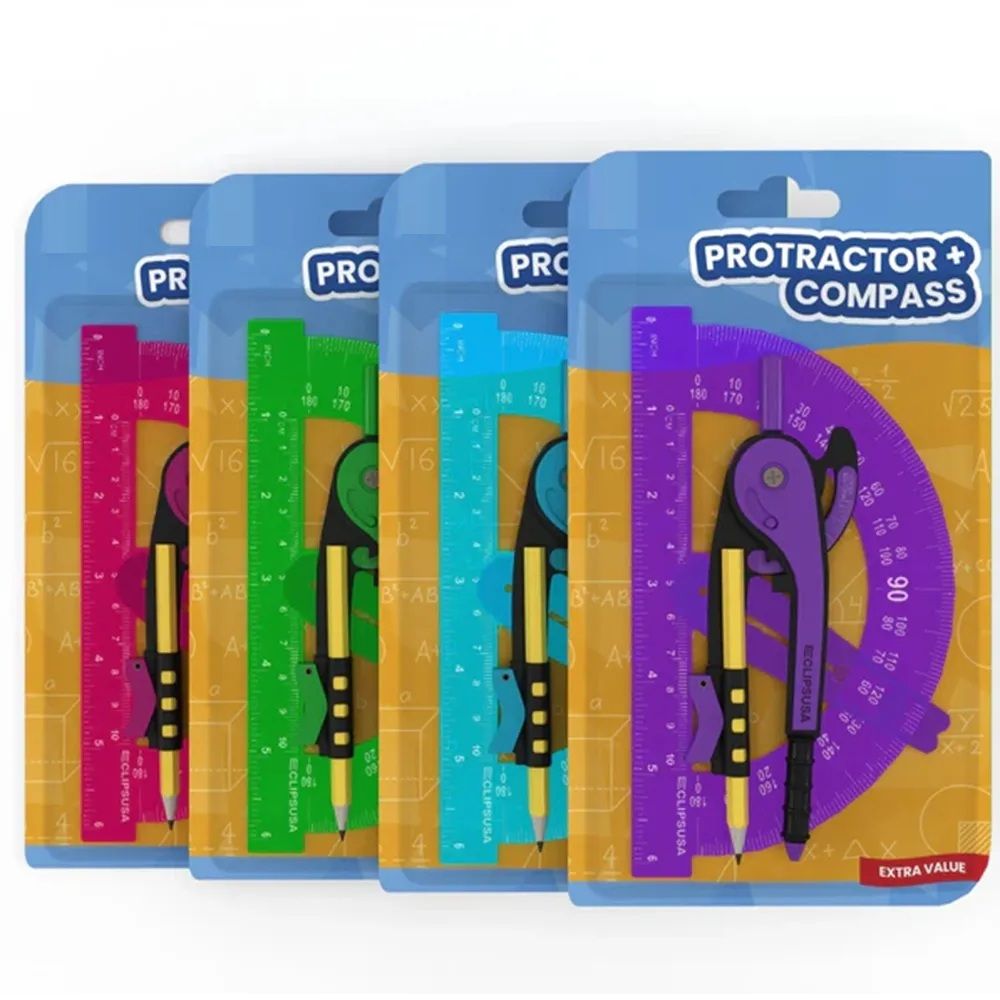 48 Packs of Protractor and Compass Set