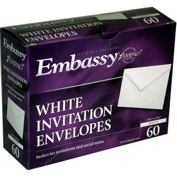 6 Packs of White Invitation Envelopes - 60 Ct - 4 3/8" X 5 3/4"
