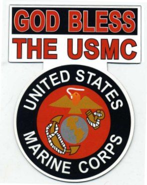 96 Pieces of 3.75" X 5" Magnet, God Bless The Usmc, United States Marine Corps
