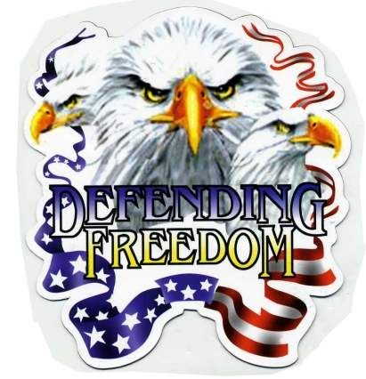 96 Pieces of 5" X 5.5" Magnet, Defending Freedom / Eagle