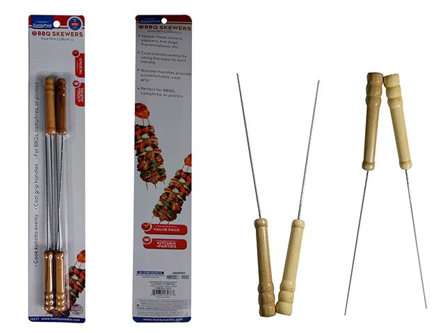 96 Pieces of 4 Piece Bbq Skewers, With Wooden Handle