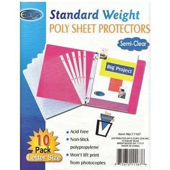 100 Pieces of Sheet Protectors - 10 Ct - 9" X 11"