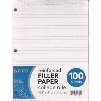 12 pieces of Reinforced Filler Paper College Ruled - 100 Sheets