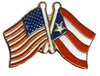 96 Wholesale Brass Hat Pin, Us & Puerto Rico Flags