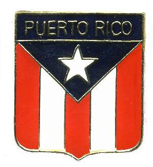 96 Wholesale Brass Hat Pin, Puerto Rico Shield