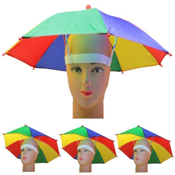 36 Wholesale Rainbow Umbrella Cap at