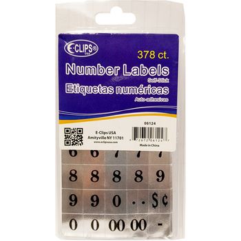 36 Pieces of 1/2" Numbers Labels - Gold & Silver
