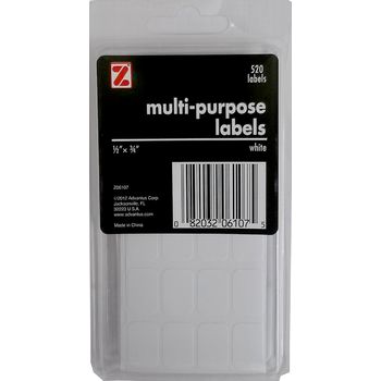 36 Pieces of Multipurpose Labels - 510 Ct 1/2" X 3/4" - White