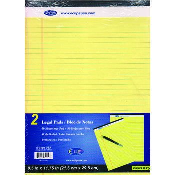 30 Pieces of Canary Legal Pads