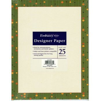 36 pieces of Green Border Invitation Paper