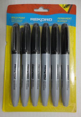 30 Pieces 6pc Thick Black Marker Set - Markers - at 