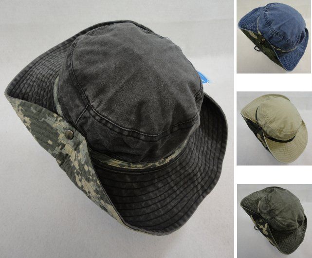 24 Pieces of Cotton Washed Floppy Boonie [camo Band]