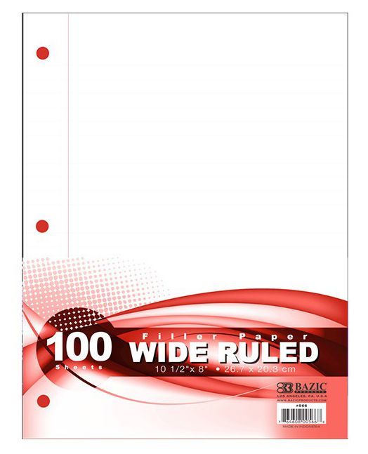 48 pieces of 100 Sheet Wide Rule Filler Paper